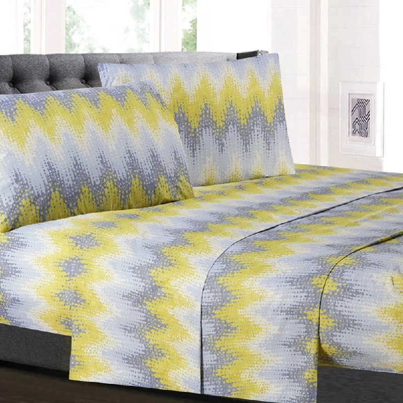 Queen - Size Sheet Sets with a European Pillowcase SetMalibu 4-Piece Patterned Deep Pocket Sheet Set Queen - Size Sheet Sets with a European Pillowcase SetMalibu 4-Piece Patterned Deep Pocket Sheet Set