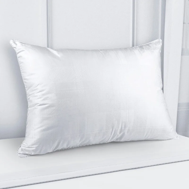 Adjustable Pillows for Customized ComfortBeautyrest 300 Thread Count McKenzie Plaid Twin Pack Pillows - White Adjustable Pillows for Customized ComfortBeautyrest 300 Thread Count McKenzie Plaid Twin Pack Pillows - White