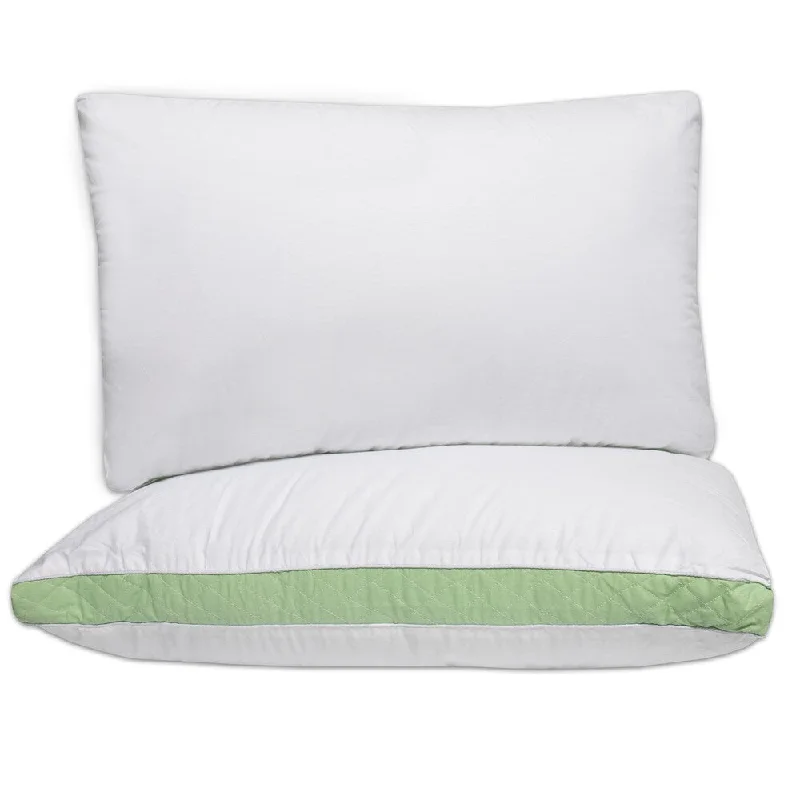 Square Pillows for Modern Home DecorHypo-Allergenic Firm Cotton Pillows with 2 Inch Quilted Gusset (Set of 2) - White Square Pillows for Modern Home DecorHypo-Allergenic Firm Cotton Pillows with 2 Inch Quilted Gusset (Set of 2) - White