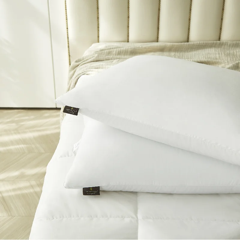 Down Alternative Pillows for Ethical ChoicesFarm To Home Organic Blended Cotton Softy Around Feather And Down Pillow (Set of 2) - White Down Alternative Pillows for Ethical ChoicesFarm To Home Organic Blended Cotton Softy Around Feather And Down Pillow (Set of 2) - White