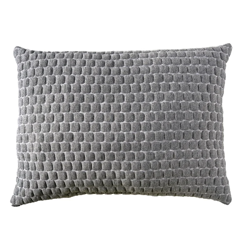 Round Pillows for Boho-Style Interiors26 x 20 Memory Gel Pillow with Stretched Knit Cover, Gray Round Pillows for Boho-Style Interiors26 x 20 Memory Gel Pillow with Stretched Knit Cover, Gray