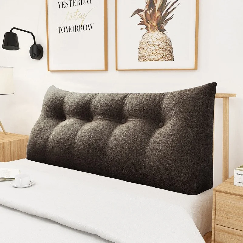Bolster Pillows for Sofa DecorationWOWMAX Bed Wedge Bolster Pillow Brown Linen Blend Backrest Cushion Bolster Pillows for Sofa DecorationWOWMAX Bed Wedge Bolster Pillow Brown Linen Blend Backrest Cushion