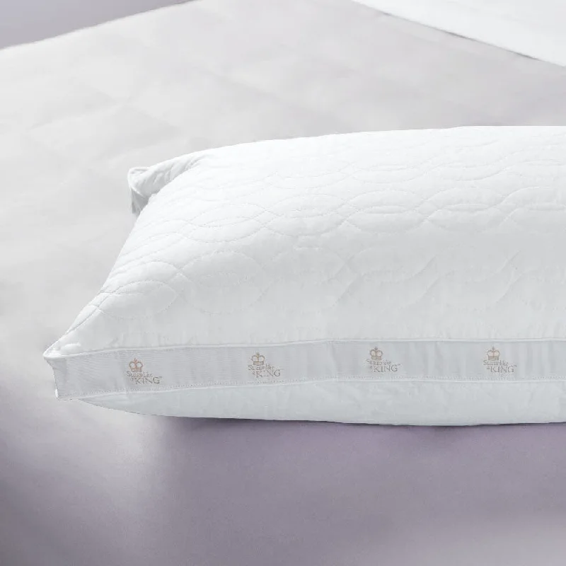 Feather Pillows for a Luxurious SleepSleep like a King Santorini 100 Cotton Quilted and Gussetted Bed Pillow - White Feather Pillows for a Luxurious SleepSleep like a King Santorini 100 Cotton Quilted and Gussetted Bed Pillow - White