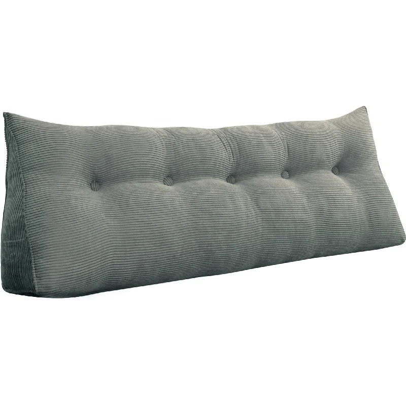 Round Pillows for Boho-Style InteriorsWOWMAX Headboard Reading Wedge Backrest Support Pillow Triangle Bed Cushion - Grey Round Pillows for Boho-Style InteriorsWOWMAX Headboard Reading Wedge Backrest Support Pillow Triangle Bed Cushion - Grey