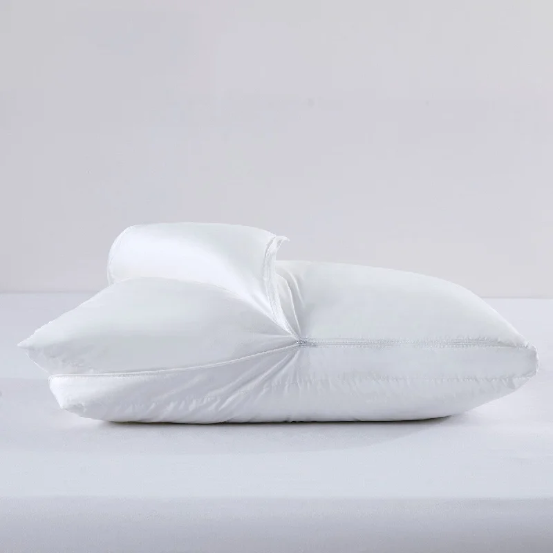 Velvet Pillows for a Touch of EleganceTri-Loft Cotton Down Alternative Pillow, Pillow in Pillow Design - White Velvet Pillows for a Touch of EleganceTri-Loft Cotton Down Alternative Pillow, Pillow in Pillow Design - White