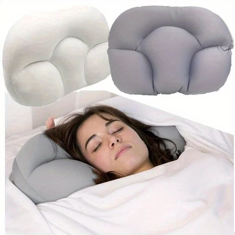 Velvet Pillows for a Touch of Elegance1pc All-round Cloud Pillow, Soft Bed Pillow Nursing Pillow 3D Ergonomic Sleeping Egg Shaped Ergonomic Pillows - White Velvet Pillows for a Touch of Elegance1pc All-round Cloud Pillow, Soft Bed Pillow Nursing Pillow 3D Ergonomic Sleeping Egg Shaped Ergonomic Pillows - White