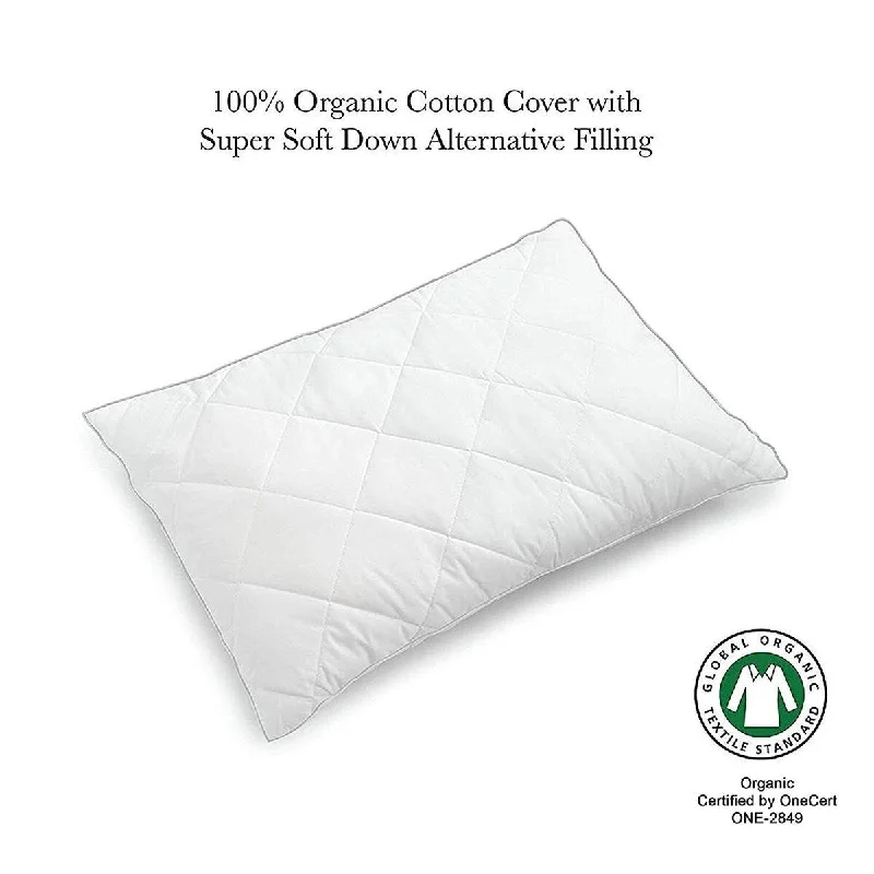 Memory Foam Pillows for Neck SupportQuilted Down Alternative Organic Cotton Pillow 20" X 30" - White Memory Foam Pillows for Neck SupportQuilted Down Alternative Organic Cotton Pillow 20" X 30" - White