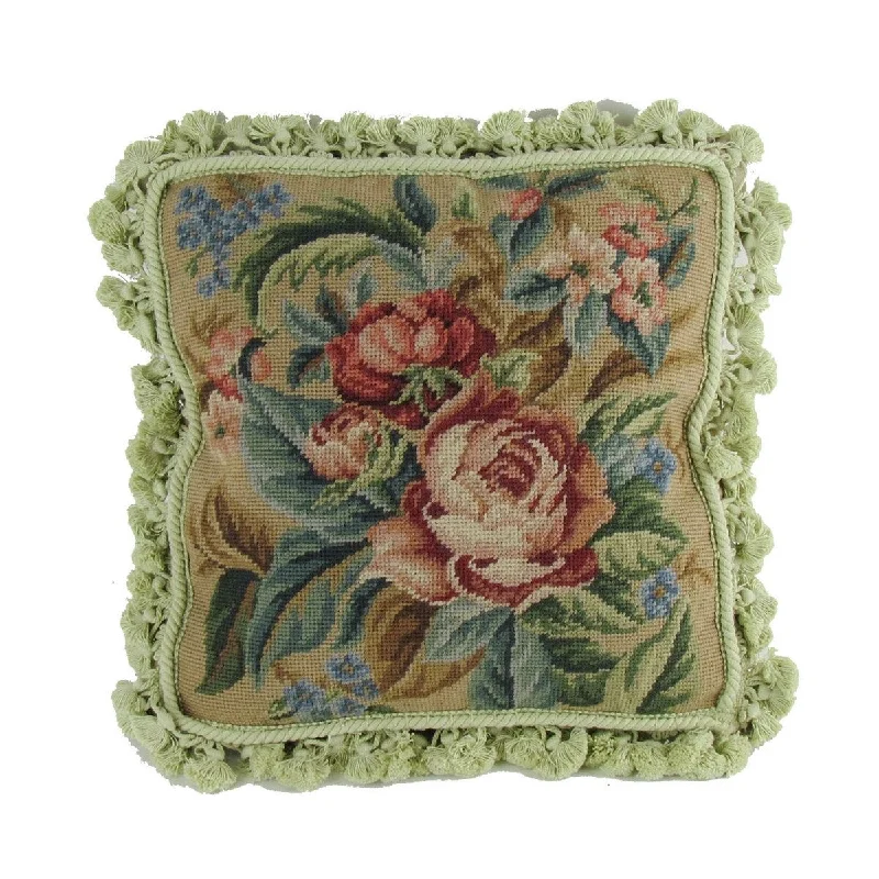 Cotton Pillows for Natural ComfortPillow with Floral Pattern Fabric and Embroidered Edges, Multicolor Cotton Pillows for Natural ComfortPillow with Floral Pattern Fabric and Embroidered Edges, Multicolor