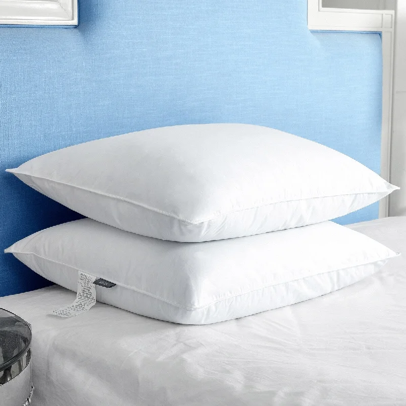 Cotton Pillows for Natural Comfort2 Pack Feather Down Pillows Cotton Cover Medium Firm - White Cotton Pillows for Natural Comfort2 Pack Feather Down Pillows Cotton Cover Medium Firm - White