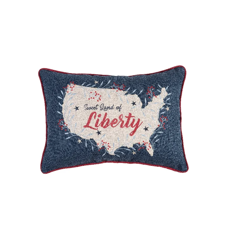 Round Pillows for Boho-Style Interiors13" x 18" Liberty Lumbar July 4th Applique & Embroidered Throw Pillow Round Pillows for Boho-Style Interiors13" x 18" Liberty Lumbar July 4th Applique & Embroidered Throw Pillow