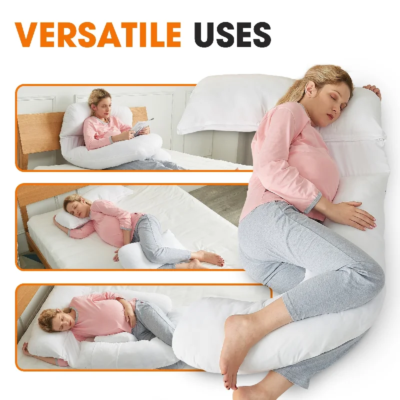 Cooling Pillows for Hot SleepersCheer Collection U Shaped Pregnancy Support Body Pillow with Adjustable Positions - White Cooling Pillows for Hot SleepersCheer Collection U Shaped Pregnancy Support Body Pillow with Adjustable Positions - White