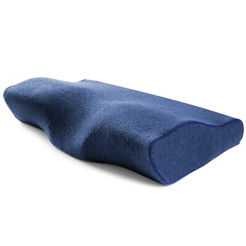 Orthopedic Pillows for Back Pain ReliefBreathable Memory Foam Sleep Pillow Contour Cervical Neck Support - Navy Orthopedic Pillows for Back Pain ReliefBreathable Memory Foam Sleep Pillow Contour Cervical Neck Support - Navy