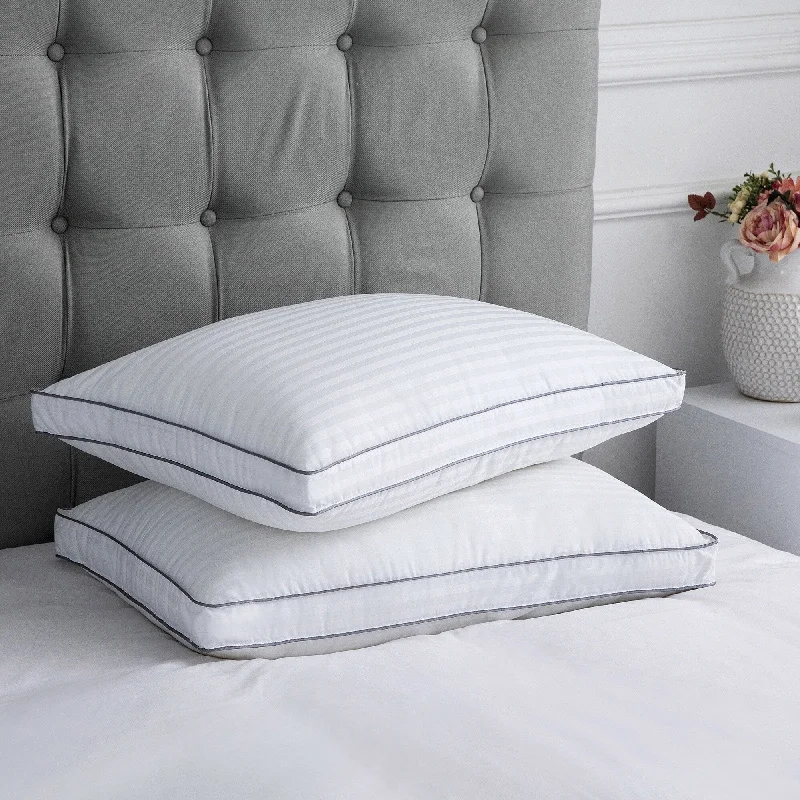 Back Support Pillows for Office Chairs2 Pack White Striped Bed Pillows