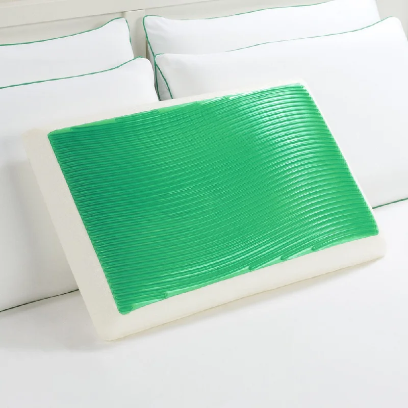 Kids Pillows with Fun DesignsComfort Memories Green Wave Memory Foam and Gel Pillow