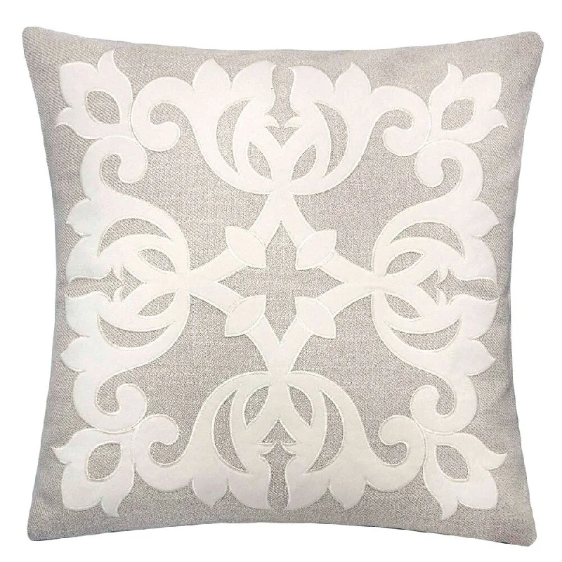 Memory Foam Pillows for Neck Support20 X 20 Inches Pillow with Intricate Floral Embroidery, Set of 2,Light Gray and White Memory Foam Pillows for Neck Support20 X 20 Inches Pillow with Intricate Floral Embroidery, Set of 2,Light Gray and White