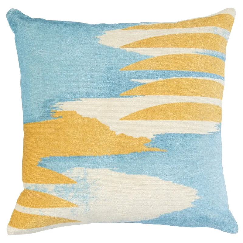 Soft and Fluffy Pillows for Bedroom ComfortFabric Throw Pillow with Hand painted Abstract Pattern, Blue and Yellow - Blue, Yellow Soft and Fluffy Pillows for Bedroom ComfortFabric Throw Pillow with Hand painted Abstract Pattern, Blue and Yellow - Blue, Yellow