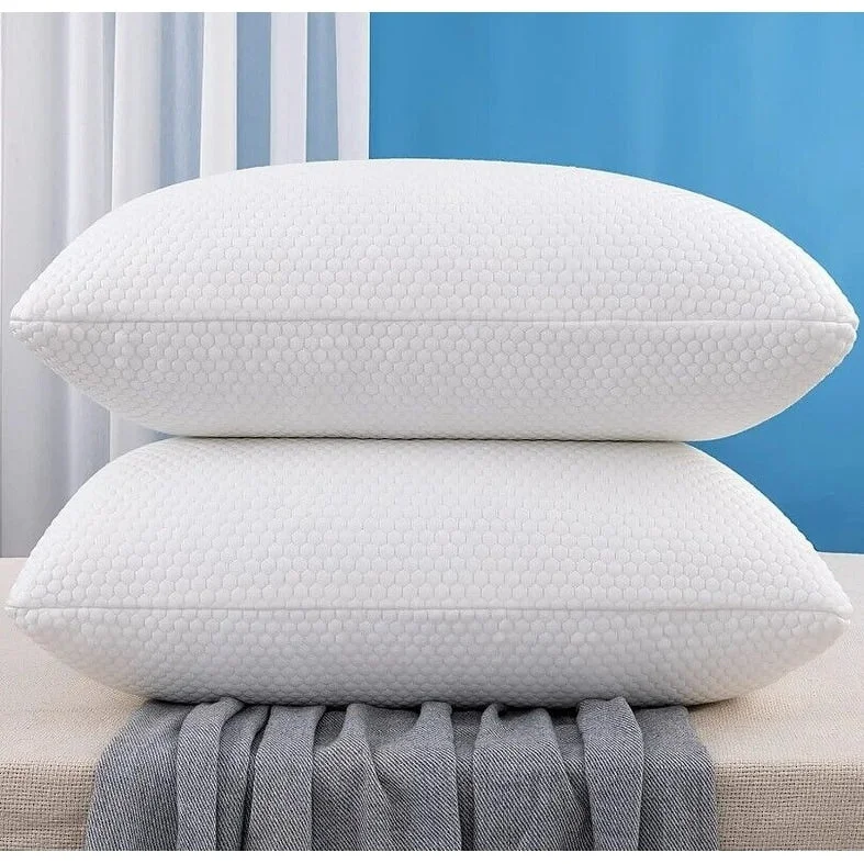 Cotton Pillows for Natural Comfort2-Pack Adjustable Queen Memory Foam Pillows