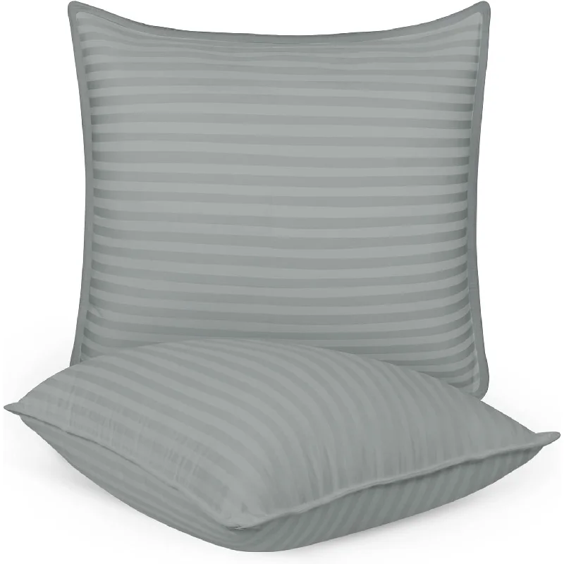 Feather Pillows for a Luxurious SleepBedding Bed Pillows for Sleeping,Cooling Hotel Quality,Set of 2 - Light Grey Feather Pillows for a Luxurious SleepBedding Bed Pillows for Sleeping,Cooling Hotel Quality,Set of 2 - Light Grey