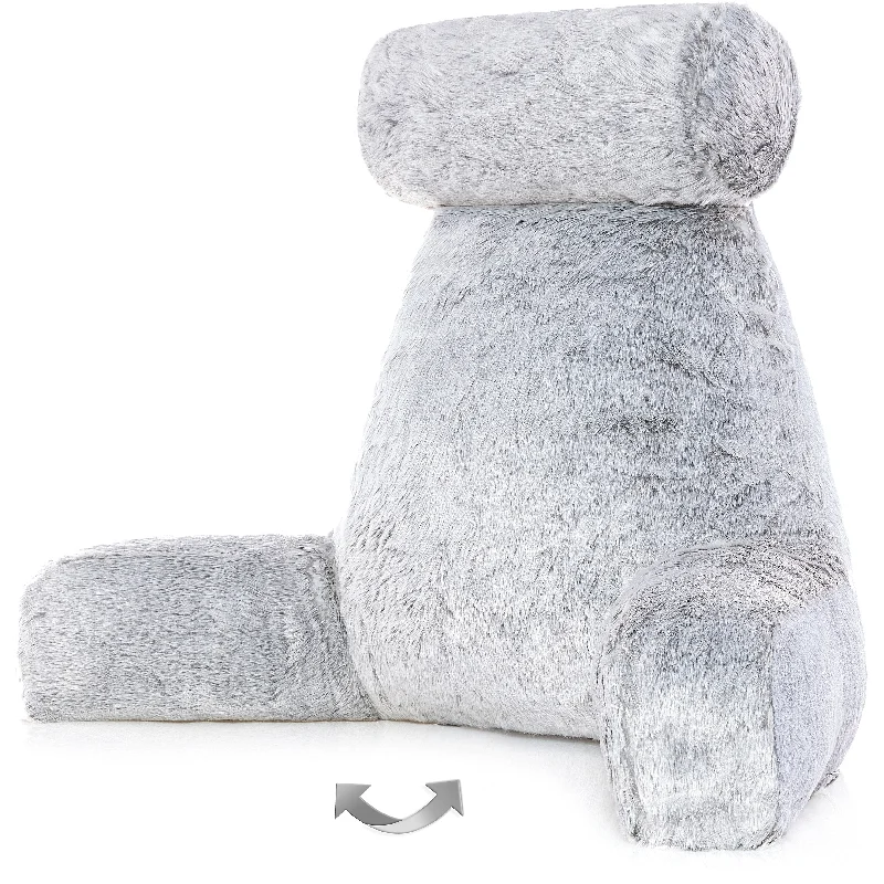 Bolster Pillows for Sofa DecorationXXL Husband Pillow - Rare Baby Arctic Grey Wolf, Two-tone Reversible Double Sided Fabulous Faux Fur Bed Rest Pillow with Arms Bolster Pillows for Sofa DecorationXXL Husband Pillow - Rare Baby Arctic Grey Wolf, Two-tone Reversible Double Sided Fabulous Faux Fur Bed Rest Pillow with Arms