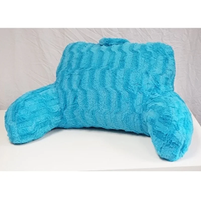 Bolster Pillows for Sofa DecorationAqua Wavy Plush Bedrest