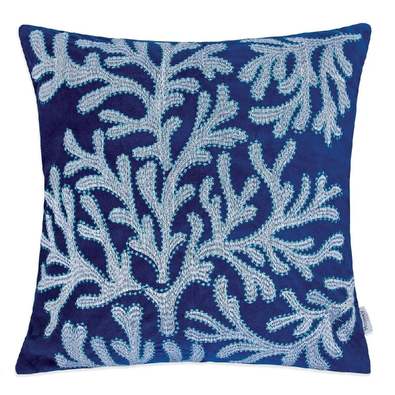 Travel Pillows for Long Journeys20 X 20 Inches Accent Pillow with Coral Embroidery, Set of 2, Blue and White Travel Pillows for Long Journeys20 X 20 Inches Accent Pillow with Coral Embroidery, Set of 2, Blue and White