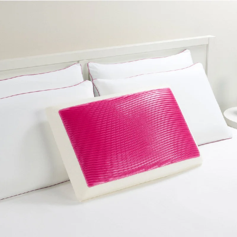 Soft and Fluffy Pillows for Bedroom ComfortComfort Revolution Pink Wave Memory Foam and Gel Bed Pillow Soft and Fluffy Pillows for Bedroom ComfortComfort Revolution Pink Wave Memory Foam and Gel Bed Pillow
