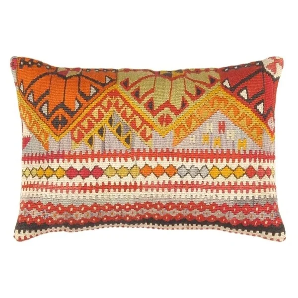 Silk Pillows for Smooth Skin and HairVintage Turkish Kilim Lumber Pillow (16" X 24") - Multi Silk Pillows for Smooth Skin and HairVintage Turkish Kilim Lumber Pillow (16" X 24") - Multi