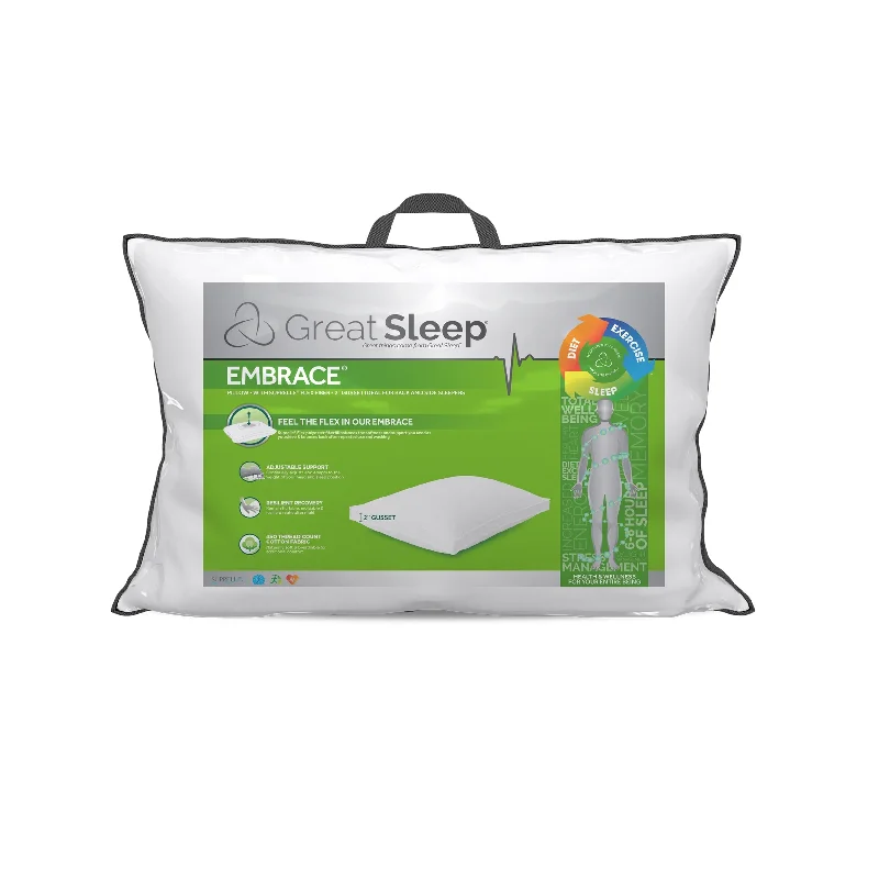 Pregnancy Pillows for Expectant MothersGreat Sleep EMBRACE Pillow with 2 inch Gusset for Side Sleepers - White Pregnancy Pillows for Expectant MothersGreat Sleep EMBRACE Pillow with 2 inch Gusset for Side Sleepers - White