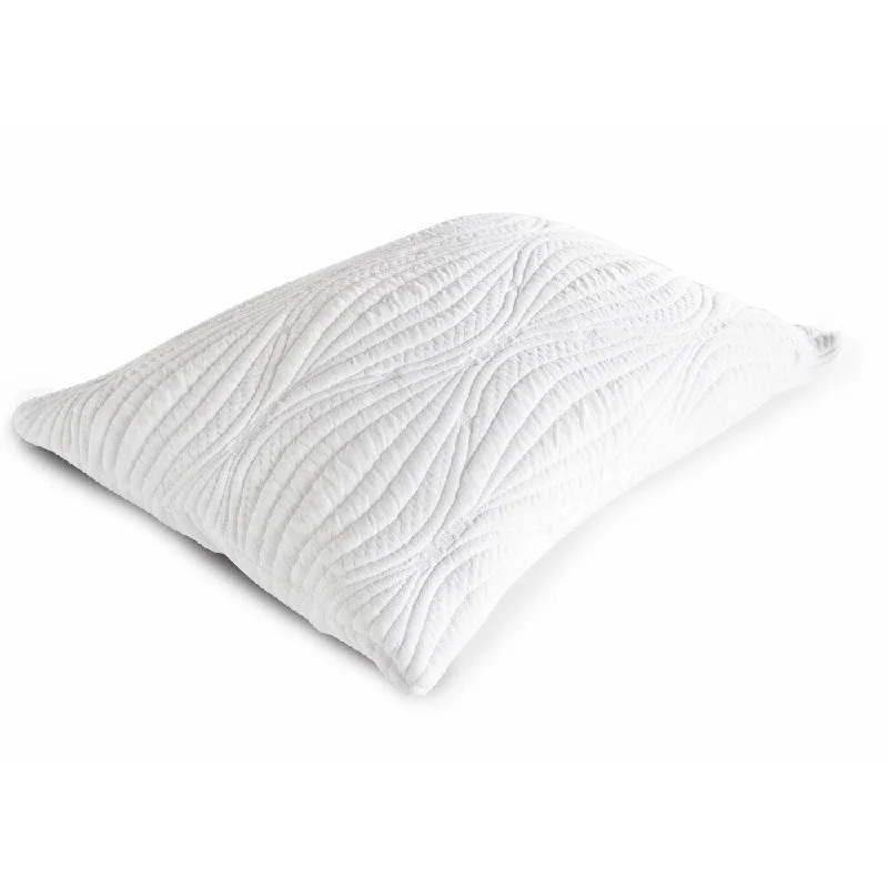 Cooling Pillows for Hot SleepersTextured Fabric Memory Foam Queen Size Pillow with Visco Gel, White Cooling Pillows for Hot SleepersTextured Fabric Memory Foam Queen Size Pillow with Visco Gel, White