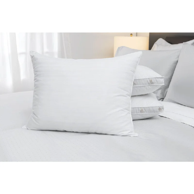 Kids Pillows with Fun DesignsSleep like a King Barcelona 100 Cotton Woven Dobby Stripe Bed Pillow - White Kids Pillows with Fun DesignsSleep like a King Barcelona 100 Cotton Woven Dobby Stripe Bed Pillow - White