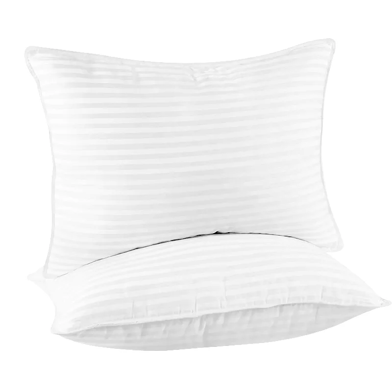 Decorative Pillows for Living Room MakeoverCotton Bed Pillows Pack of 2 Premium Stripe Pillow Set - White Decorative Pillows for Living Room MakeoverCotton Bed Pillows Pack of 2 Premium Stripe Pillow Set - White