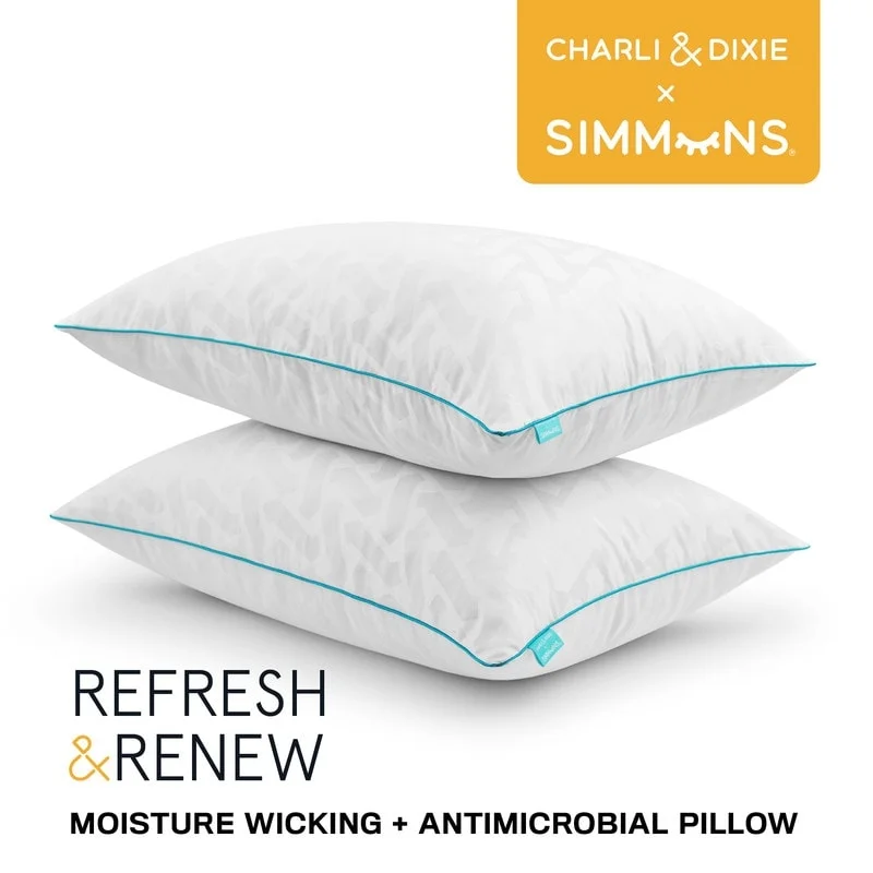 Bolster Pillows for Sofa DecorationCharli & Dixie x Simmons Refresh & Renew Bed Pillows Set of 2 - White Bolster Pillows for Sofa DecorationCharli & Dixie x Simmons Refresh & Renew Bed Pillows Set of 2 - White