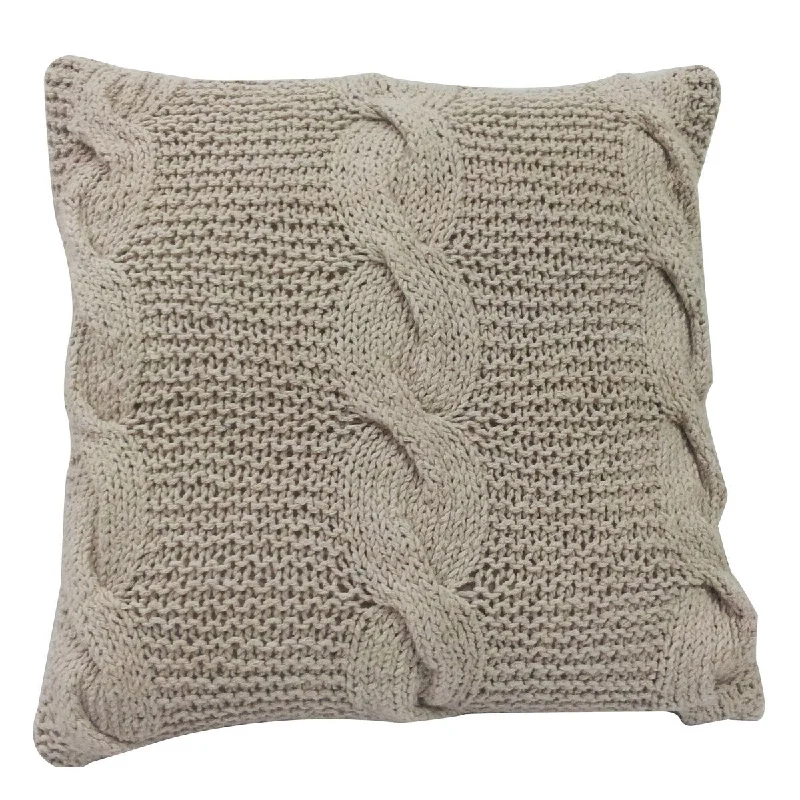 Bolster Pillows for Sofa Decoration18 X 18 Inch Decorative Cable Knit Hand Woven Cotton Pillow, Set of 2, Beige Bolster Pillows for Sofa Decoration18 X 18 Inch Decorative Cable Knit Hand Woven Cotton Pillow, Set of 2, Beige