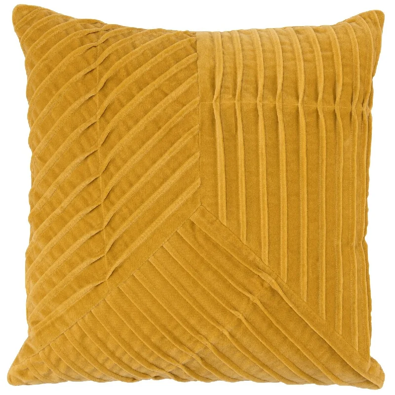 Hypoallergenic Pillows for Allergy SufferersFabric Wrapped Throw Pillow with Hand Pleated Design, Yellow Hypoallergenic Pillows for Allergy SufferersFabric Wrapped Throw Pillow with Hand Pleated Design, Yellow