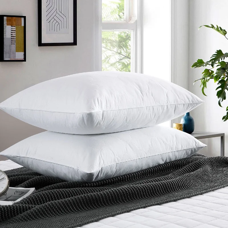 Cooling Pillows for Hot Sleepers2 Pack Goose Feather and Down Pillows - White