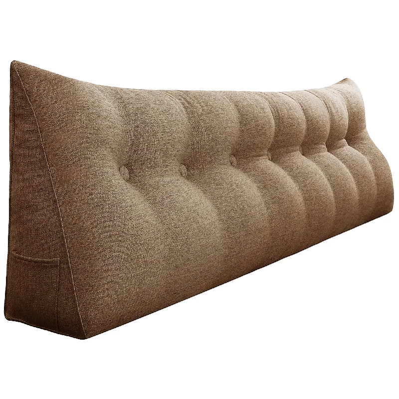 Pregnancy Pillows for Expectant MothersWOWMAX Bed Rest Wedge Pillow Brown Linen Blend Reading Bolster Daybed Pregnancy Pillows for Expectant MothersWOWMAX Bed Rest Wedge Pillow Brown Linen Blend Reading Bolster Daybed