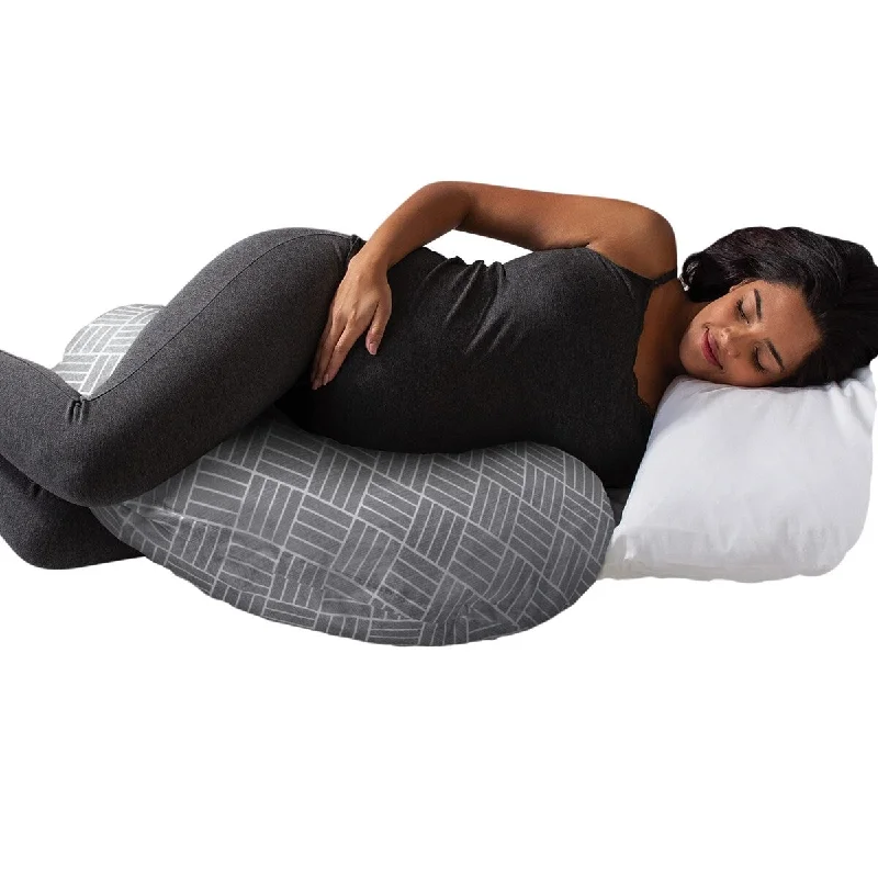 Down Alternative Pillows for Ethical ChoicesCuddle Pregnancy Pillow, Grey Basket Weave, Comfy Body-conforming Hypoallergenic Fiber Fill and Easy-on Removable Cover Down Alternative Pillows for Ethical ChoicesCuddle Pregnancy Pillow, Grey Basket Weave, Comfy Body-conforming Hypoallergenic Fiber Fill and Easy-on Removable Cover