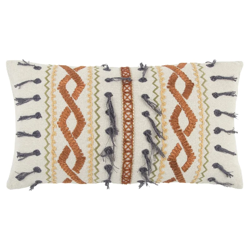 Firm Pillows for Side SleepersIvory Embroidery Stiched Geometric Pillow