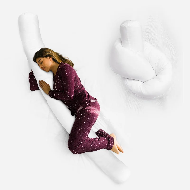 Bolster Pillows for Sofa DecorationCheer Collection Decorative Knot Long Body Throw Pillow - White Bolster Pillows for Sofa DecorationCheer Collection Decorative Knot Long Body Throw Pillow - White