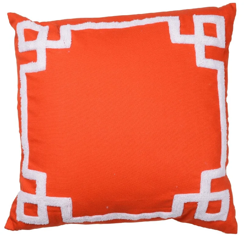 Firm Pillows for Side Sleepers18 X 18 Inch Cotton Pillow with Border Embroidery, Set of 2, Red and White Firm Pillows for Side Sleepers18 X 18 Inch Cotton Pillow with Border Embroidery, Set of 2, Red and White