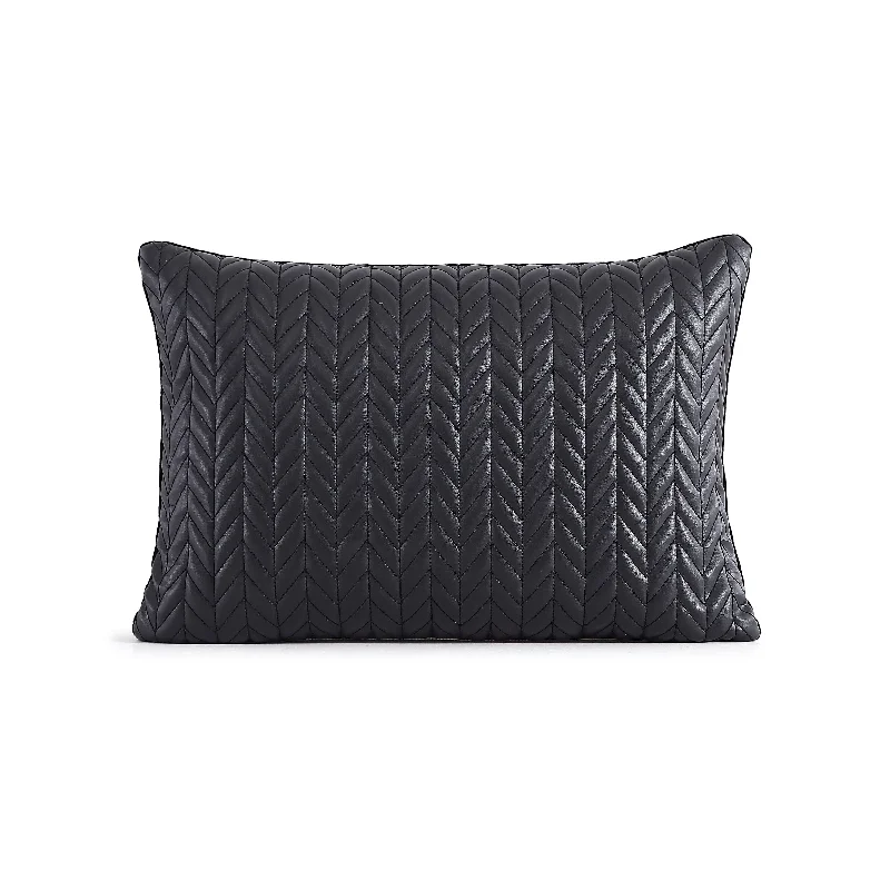 Plush Pillows for a Cozy BedKARL LAGERFELD PARIS Chevron Quilted Faux Leather Decorative Pillow Plush Pillows for a Cozy BedKARL LAGERFELD PARIS Chevron Quilted Faux Leather Decorative Pillow