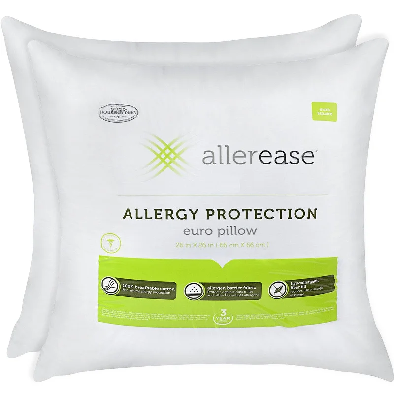 Velvet Pillows for a Touch of EleganceAllerEase Cotton Hypoallergenic Allergy Protection Euro Pillow, 2 Pack - White Velvet Pillows for a Touch of EleganceAllerEase Cotton Hypoallergenic Allergy Protection Euro Pillow, 2 Pack - White