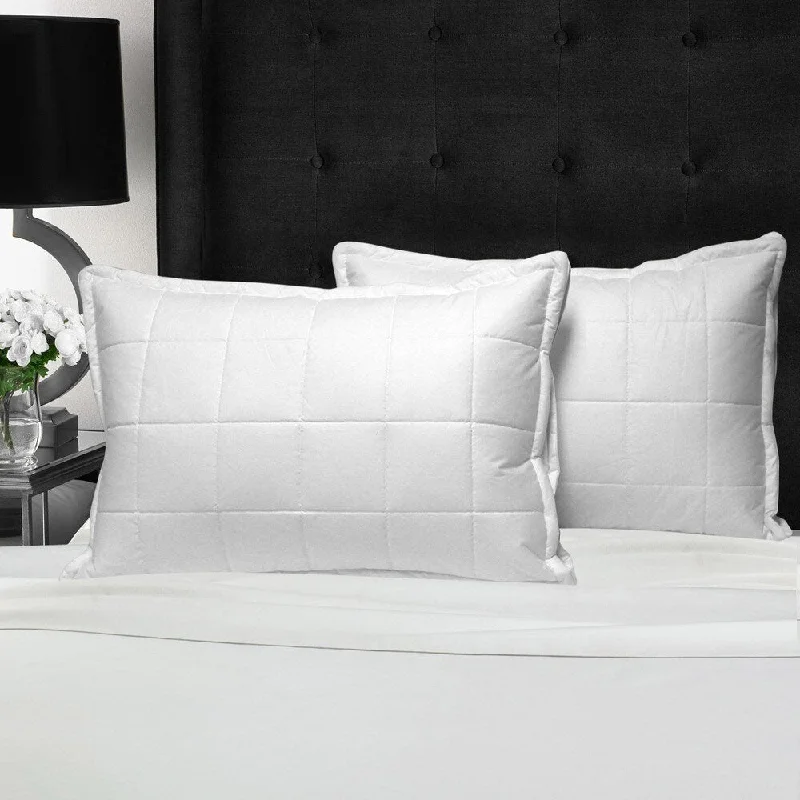 Soft and Fluffy Pillows for Bedroom ComfortSwiss Comforts Cotton Loft Quilted Pillow Downproof Cover - White Soft and Fluffy Pillows for Bedroom ComfortSwiss Comforts Cotton Loft Quilted Pillow Downproof Cover - White