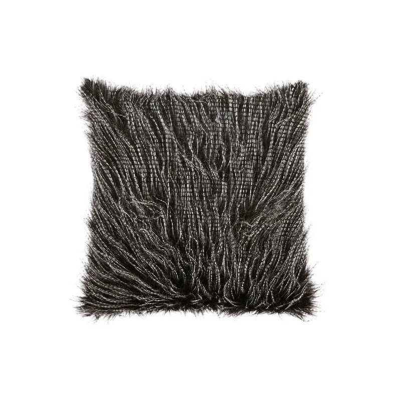 Square Pillows for Modern Home Decor20 x 20 Faux Fur Accent Pillow with Zippered Closure, Set of 4, Gray