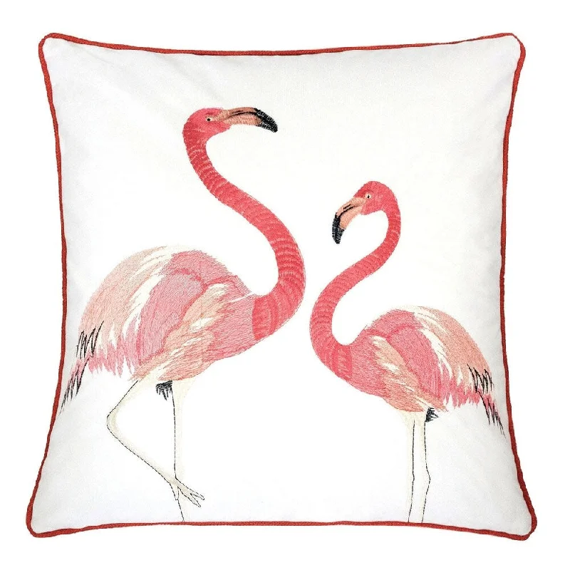 Kids Pillows with Fun Designs20 X 20 Inches Flamingoes Embroidered Polyester Accent Pillow, Set of 2,White and Red Kids Pillows with Fun Designs20 X 20 Inches Flamingoes Embroidered Polyester Accent Pillow, Set of 2,White and Red