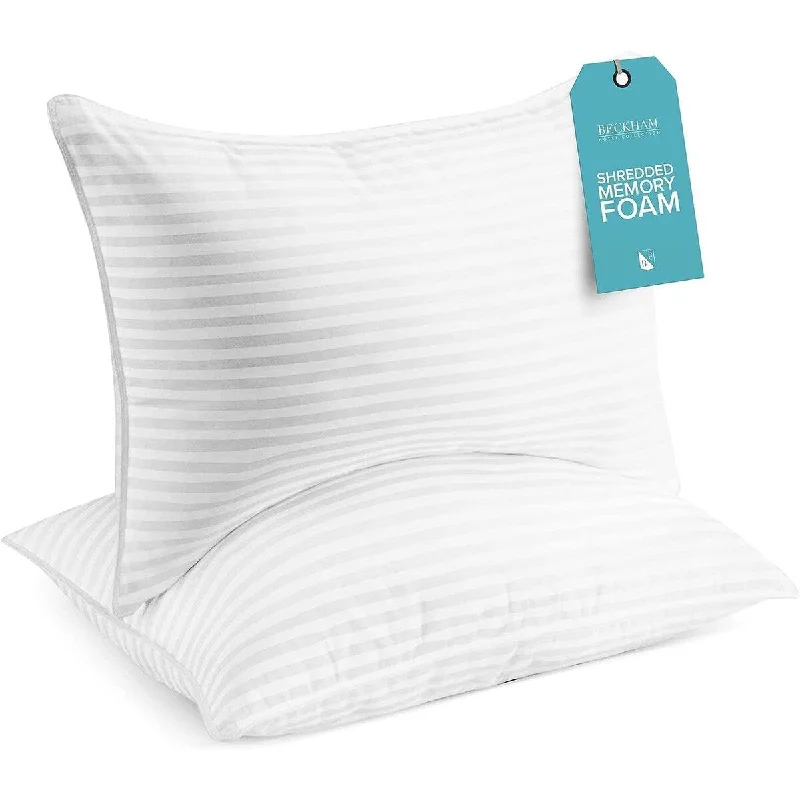 Cotton Pillows for Natural ComfortBed Pillows Set of 2 - Cooling Shredded Foam Pillow Cotton Pillows for Natural ComfortBed Pillows Set of 2 - Cooling Shredded Foam Pillow