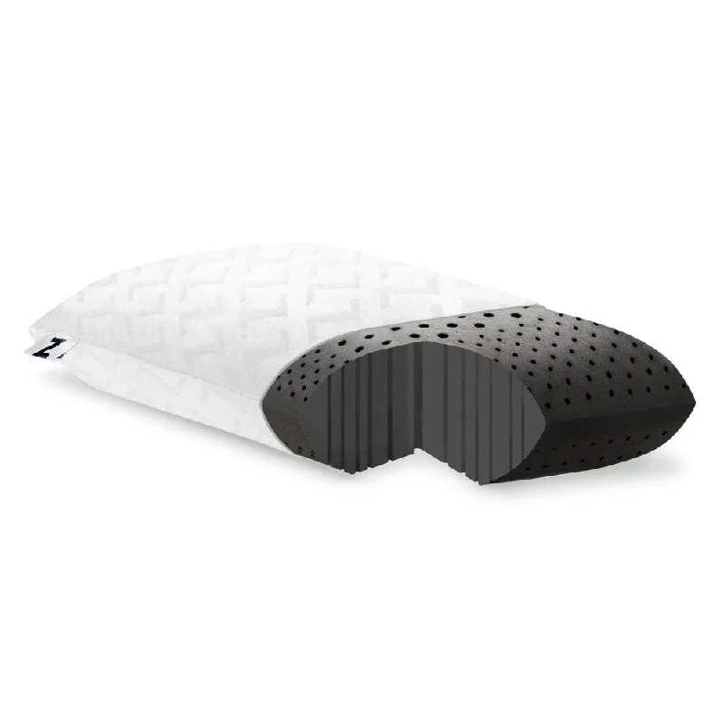 Bolster Pillows for Sofa DecorationZ Zoned Dough Memory Foam Bed Pillow Infused with Bamboo Charcoal - White/Black Bolster Pillows for Sofa DecorationZ Zoned Dough Memory Foam Bed Pillow Infused with Bamboo Charcoal - White/Black