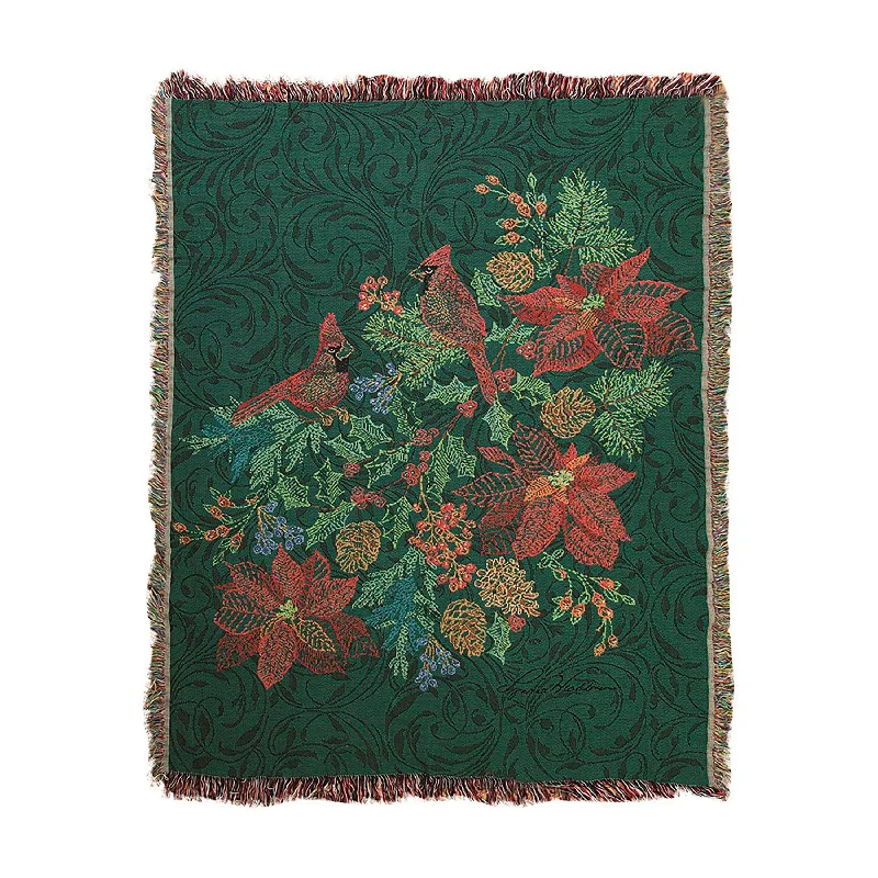 Microfiber blankets that are durable and easy to care forUSA-Made Embroidered Cardinals and Poinsettias Cotton Tapestry Throw Microfiber blankets that are durable and easy to care forUSA-Made Embroidered Cardinals and Poinsettias Cotton Tapestry Throw