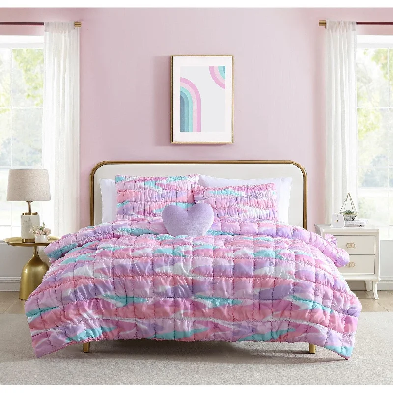 Silk - filled comforters for a luxurious and smooth touchALEX + BELLA Staci Swirl Pink Soft Embellished Microfiber Comforter Set Silk - filled comforters for a luxurious and smooth touchALEX + BELLA Staci Swirl Pink Soft Embellished Microfiber Comforter Set