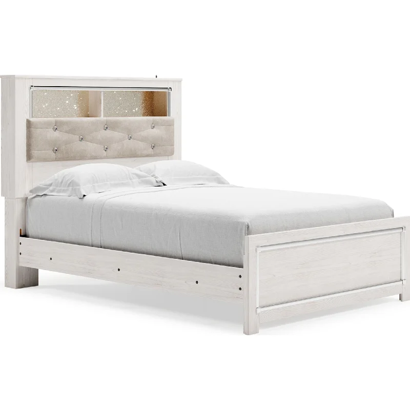 Gel - infused memory foam mattresses for cooler sleepAltyra Full Bookcase Bed - White Gel - infused memory foam mattresses for cooler sleepAltyra Full Bookcase Bed - White